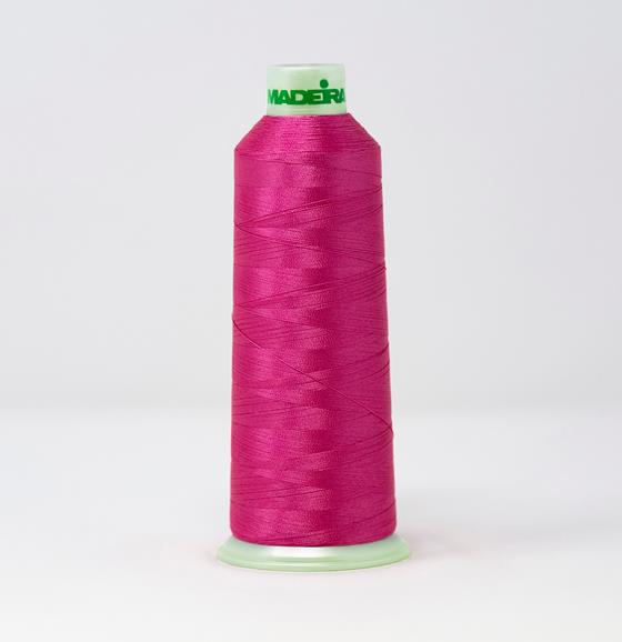 #718-6990 5,500 yard cone of #40 weight Pink Rose recycled polyester machine embroidery thread.