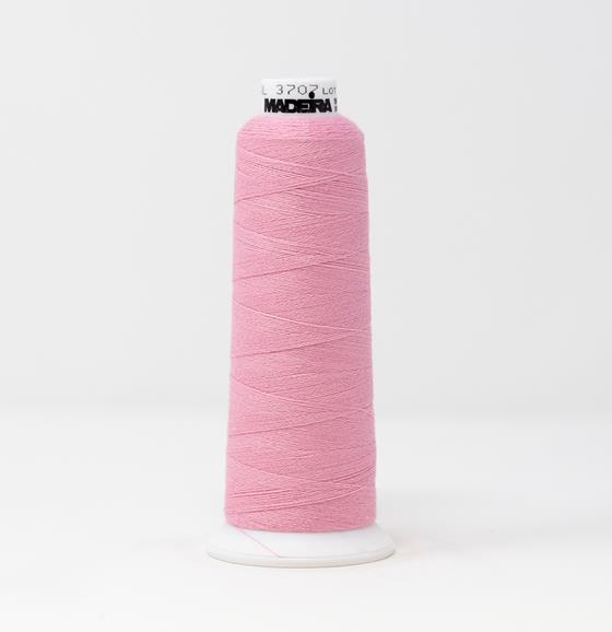 #813-3707 1,100 yard cone of #12 weight Pink Burmilana wool embroidery thread.