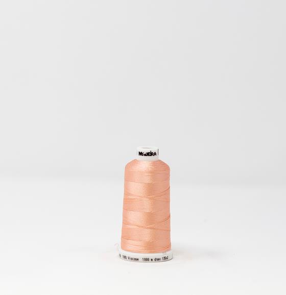 #911-1018 1,100 yard spool of #40 weight Light Salmon Rayon machine embroidery thread.