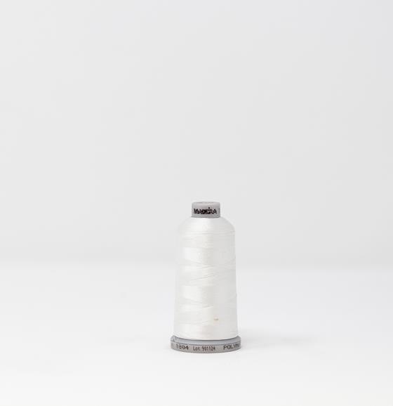 #919-1804 1100 yard spool of #40 weight polyester Natural White machine embroidery thread.