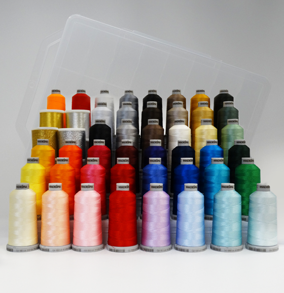 #919-48 Madeira Polyneon #40 1,100 yard MSC 48 Color Machine Embroidery Thread Kit.